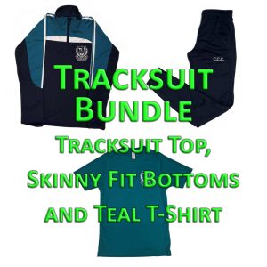 Curragh C.C. Tracksuit Bundle with Tracksuit Top, Skinny Fit Bottoms and Teal T-Shirt