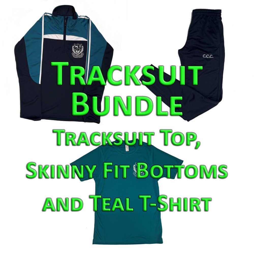 Curragh C.C. Tracksuit Bundle with Tracksuit Top, Skinny Fit Bottoms and Teal T-Shirt